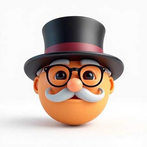 Preview for 3d-cartoon-character-top-hat-aiemojicharacters-template-1f5f1