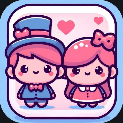 Preview for Cartoon-couple-illustration-love-app-template-33e6b