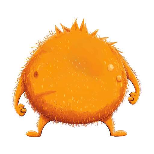 Preview for Fuzzy-orange-creature-illustration-colorful-monster-template-2c273