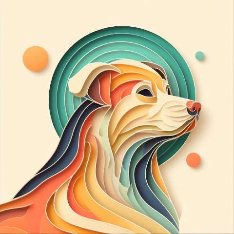 Preview for Vibrant Paper Art Dog Portrait Template