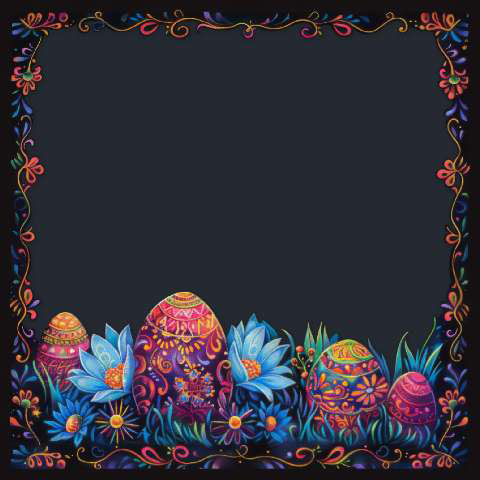 Preview for Easter-eggs-floral-border-easter-frame-template-0c504