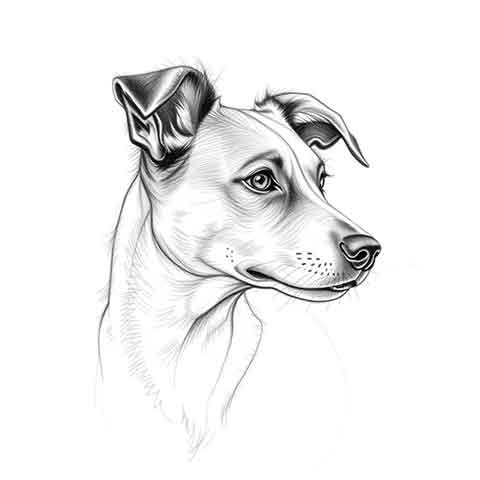Preview for Pencil Drawing Of A Dog's Head Template