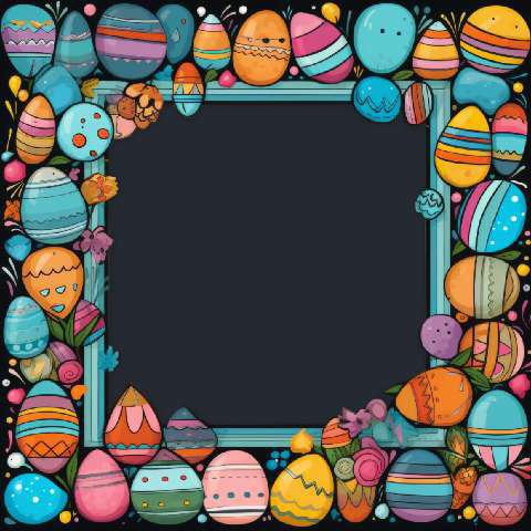 Preview for Colorful Easter Egg Frame Template