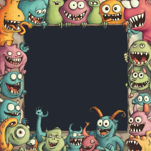 Preview for Cartoon-monsters-frame-monster-frame-template-92cdd