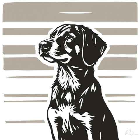 Preview for Black And White Dog Illustration Template