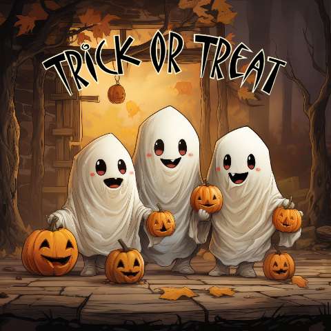 Preview for Halloween-trick-or-treat-ghosts-template-63862