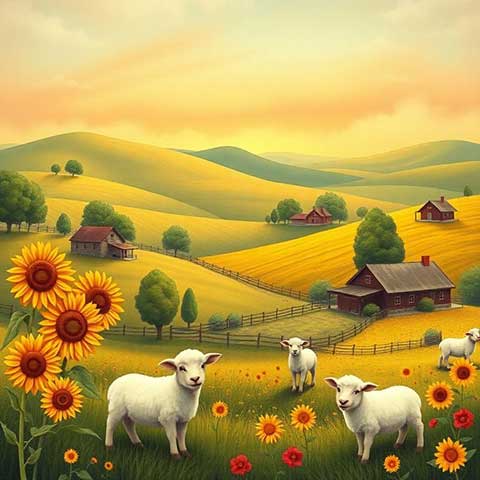 Preview for Serene-countryside-landscape-aiunique-template-f8560