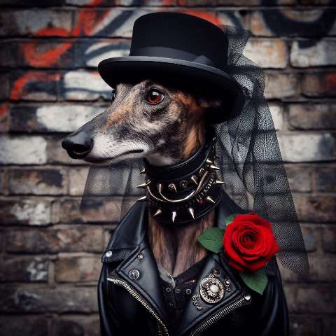 Preview for Punk Dog In Leather Jacket Template