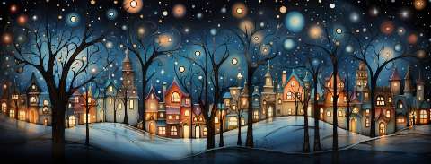 Preview for Whimsical-winter-village-illustration-christmas-facebook-templat-8ff52