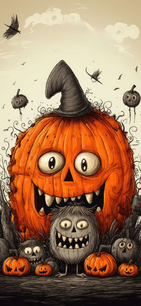 Preview for Halloween-pumpkin-illustration-halloween-phone-template-4ddb8