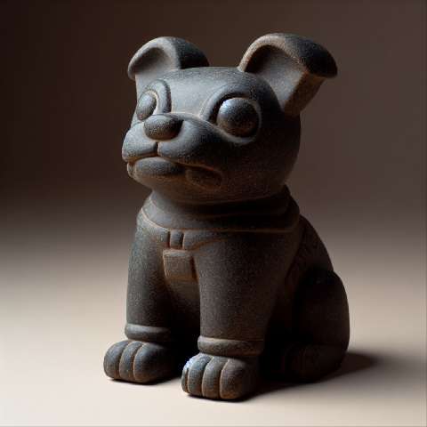 Preview for Dark Stone Dog Sculpture Design Template