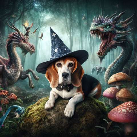 Preview for Magical-beagle-enchanted-forest-aiold-template-ca080