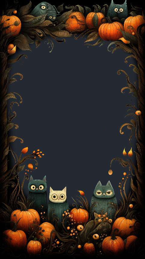 Preview for Halloween-owls-pumpkins-frame-halloween-frame-template-9a40c