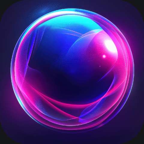 Preview for Neon Purple Sphere Browser App Icon Template