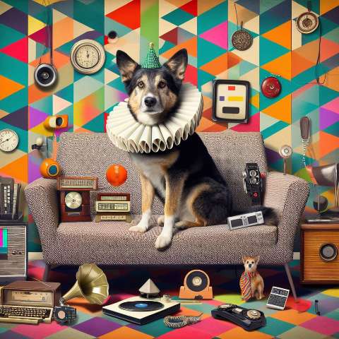 Preview for Vintage Tech Dog Design Template