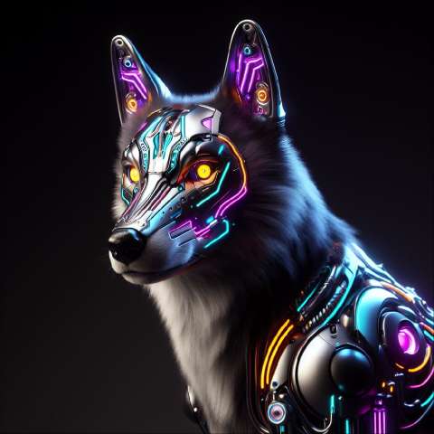 Preview for Cybernetic Wolf Concept Art Template