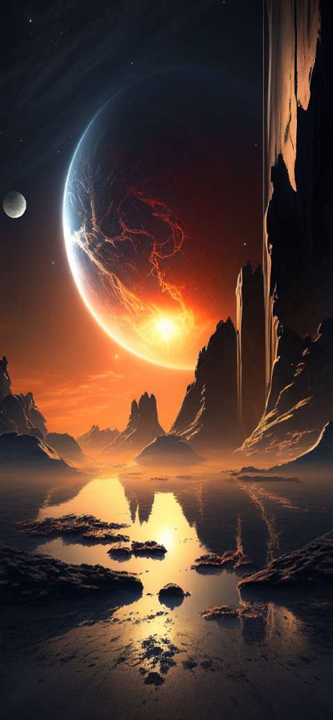 Preview for Cosmic-landscape-planetary-alignment-aiwallpaper-template-190fc