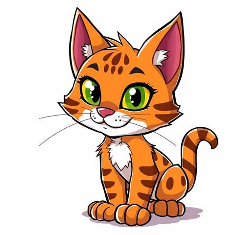 Preview for Cartoon-orange-tabby-cat-illustration-aistickerstyle-template-1d947
