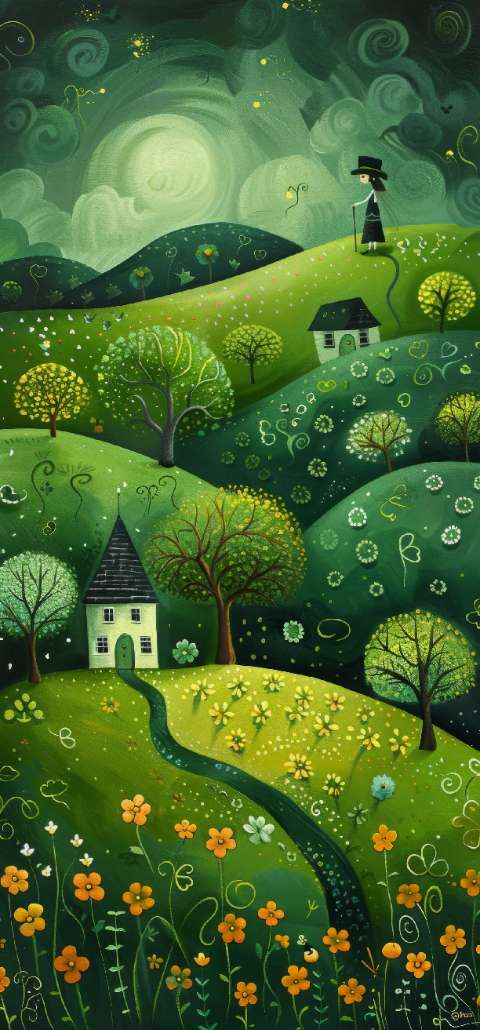 Preview for Whimsical-garden-scene-illustration-st-patricks-template-4110d