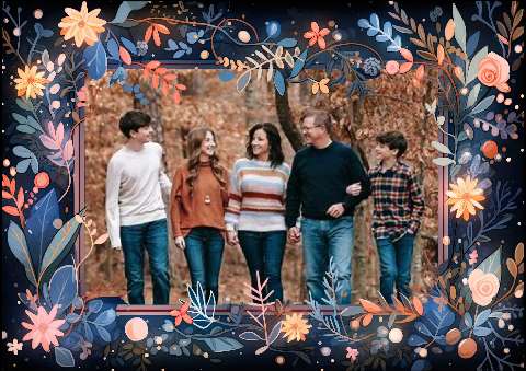 Preview for Family-portrait-autumn-floral-frame-christmas-frame-template-4bbb0