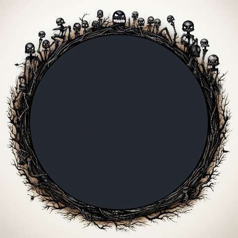 Preview for Spooky-circle-frame-skeletons-halloween-frame-template-15bb9
