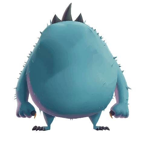 Preview for Blue-cartoon-monster-character-smooth-monster-template-25011