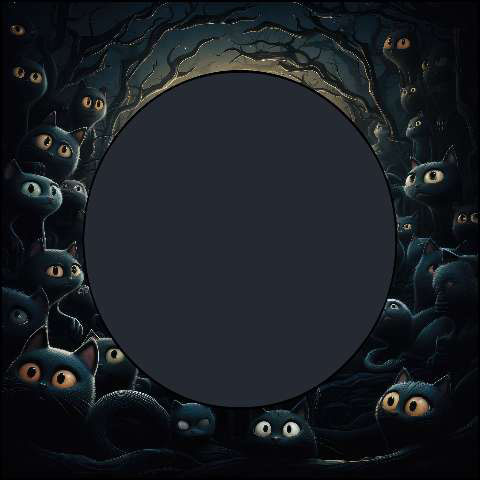 Preview for Mysterious-black-cats-gathering-halloween-frame-template-2e566