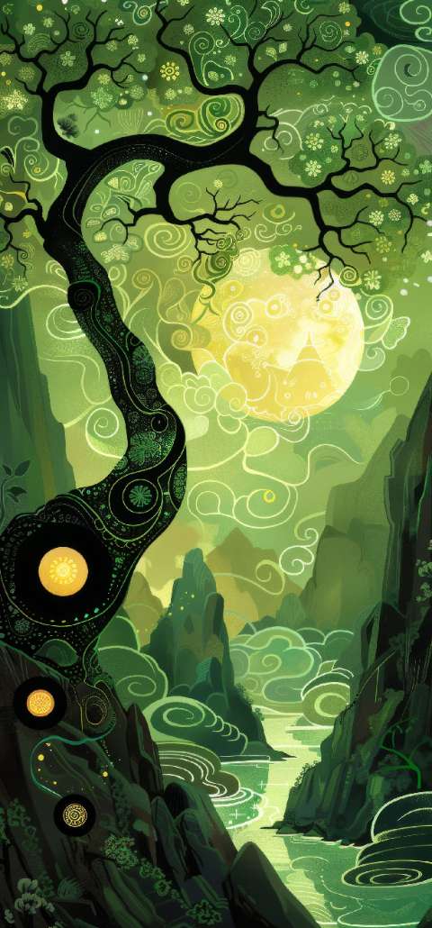 Preview for Mystical-landscape-tree-full-moon-st-patricks-template-dbced