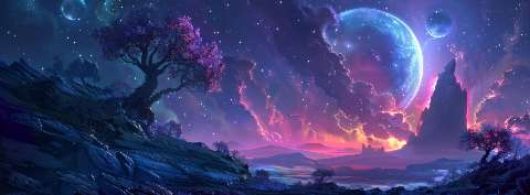 Preview for Cosmic Landscape Art Template