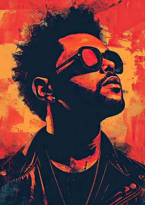 Preview for The-weeknd-inspired-digital-art-celebrities-template-af555