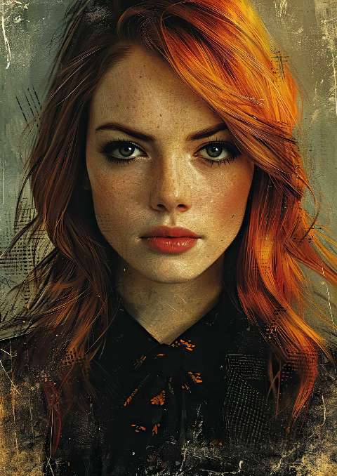 Preview for Red-haired-woman-portrait-celebrities-template-e751c