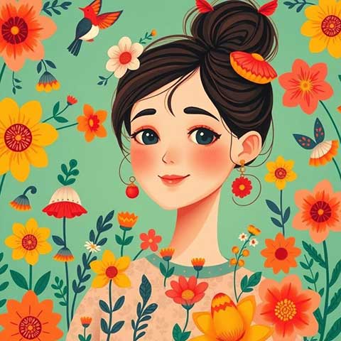 Preview for Floral-garden-illustration-aistylized-template-afe8b