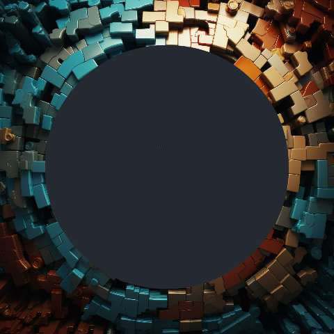 Preview for 3d-pixel-art-circle-frame-colorful-frame-template-104ce