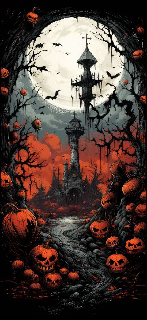 Preview for Halloween-tower-landscape-halloween-phone-template-7cce6
