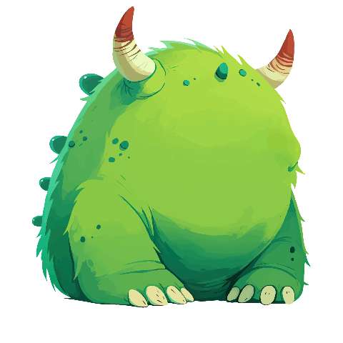 Preview for Cute-green-cartoon-monster-illustration-large-monster-template-413f9