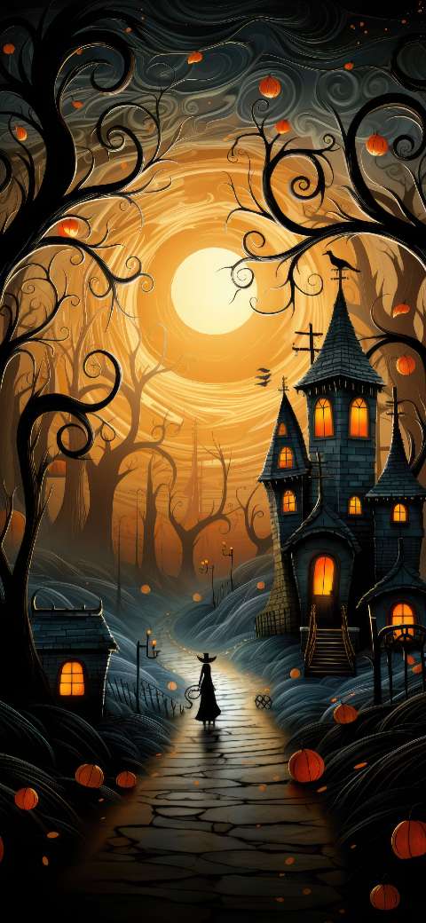 Preview for Halloween-night-witch-castle-halloween-phone-template-8b65a