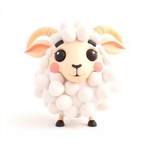 Preview for Cartoon-sheep-figurine-aiemojianimals-template-c4a6a