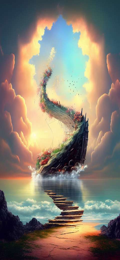 Preview for Surreal-island-landscape-aiwallpaper-template-83380