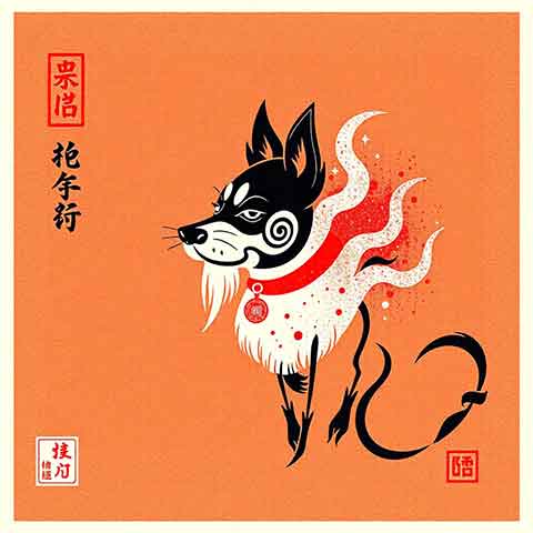 Preview for Chinese Zodiac Dog Illustration Template