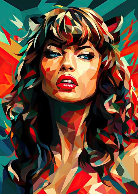 Preview for Geometric-portrait-art-taylor-swift-template-2307e