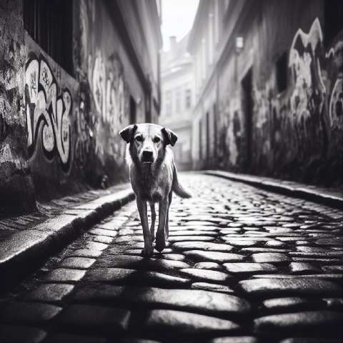Preview for Dog In Alleyway Design Template