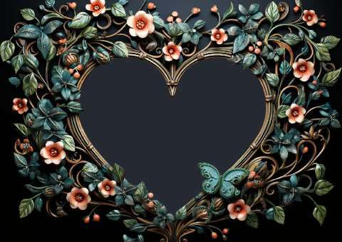 Preview for Floral-heart-frame-design-love-frame-template-46db9
