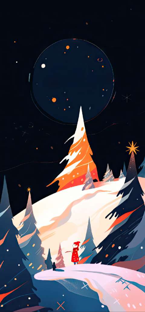 Preview for Winter-wonderland-illustration-christmas-phone-template-81201