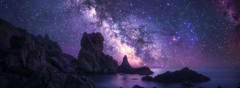 Preview for Milky Way Over Rocky Coastline Template