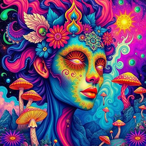 Preview for Psychedelic-art-portrait-aiartstyle-template-82772