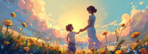 Preview for Mother And Child Field Cover Design Template