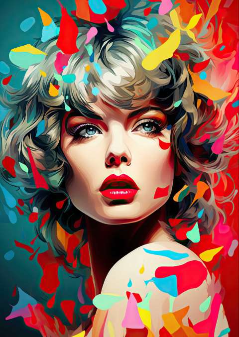 Preview for Vibrant-portrait-art-taylor-swift-template-82fc1