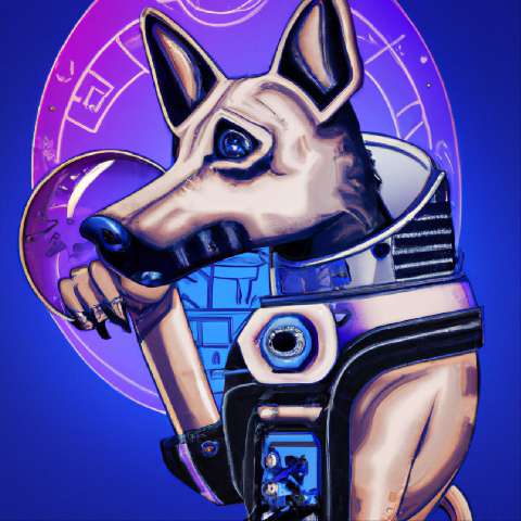 Preview for Cosmic-canine-astronaut-art-template-36147