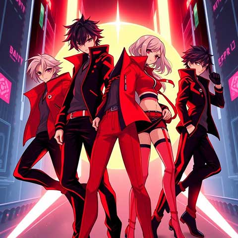 Preview for Anime-characters-futuristic-city-aicartoon-template-3d6d0