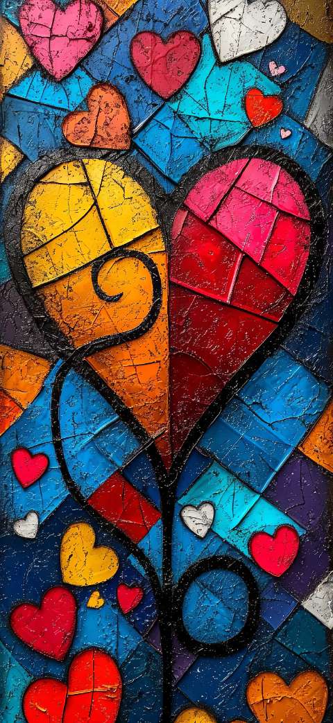 Preview for Mosaic-heart-art-love-phone-template-27aa0